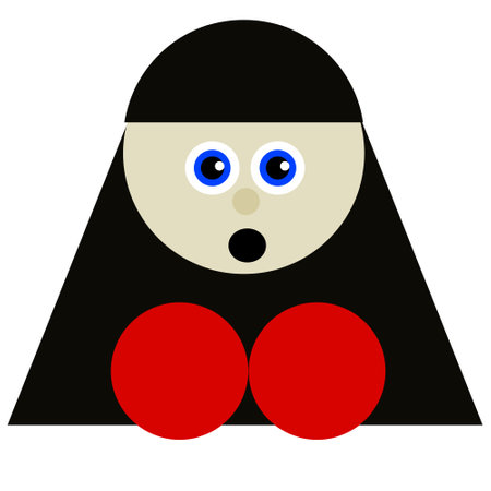sex symbol sign with woman face eyes and breast red and pinkのイラスト素材