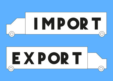import and export , minimalist artistic illustrationの写真素材