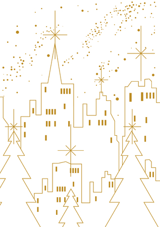 City light & night of the Christmasのイラスト素材