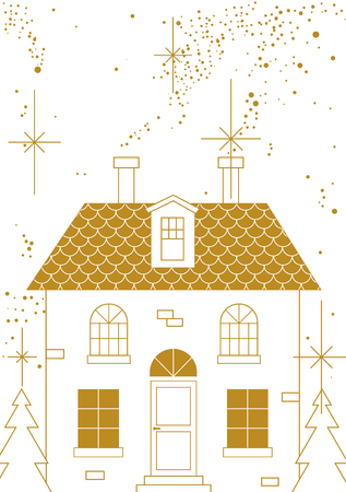 House in the Night's Christmasのイラスト素材