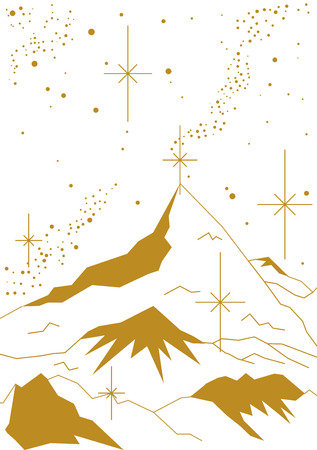 Mountain Peak of the Night Christmasのイラスト素材