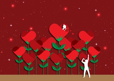 Singing love song for Valentineの写真素材