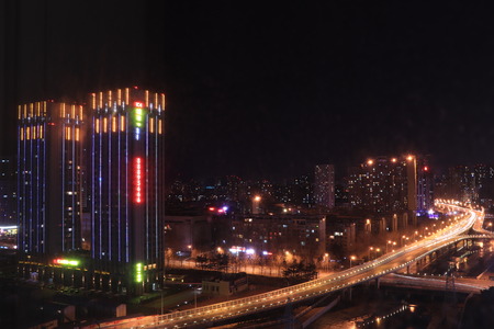 Night view of Dalian cityのeditorial素材