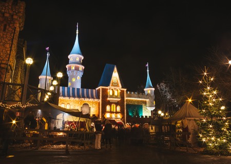 Christmas selebrations in Sweden at december nightの写真素材