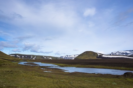 Beautiful nature in summer evening in Icelandの写真素材