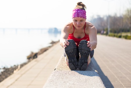 Sport fitness woman doing outdoor cross training workout