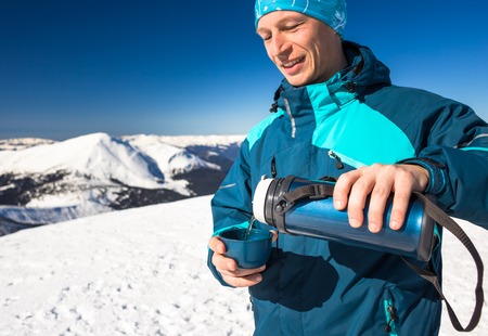 Beautiful winter nature at sunny day in mountainsの写真素材