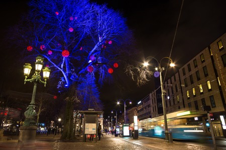 Christmas selebrations in Sweden at december night.の写真素材