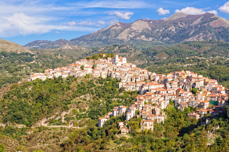 Rivello is a charming medieval village in a scenic position high above the Tyrrhenian sea - Basilicata, Italyの写真素材