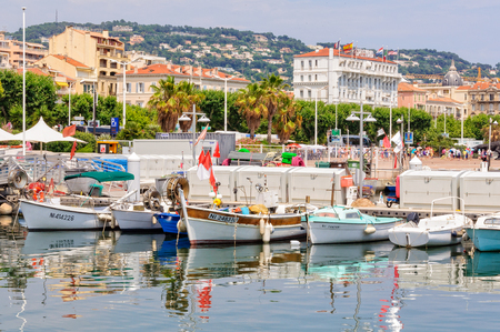 Boats in the Vieux Port - Cannes, Franceのeditorial素材