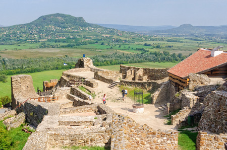 Tourists visit the Castle of Szigliget near Lake of Balaton and Badacsony - Hungary, 5 September 2011のeditorial素材