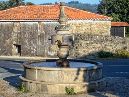 Traditional water fountain for thirsty pilgrims - Boente, Galicia, Spainの写真素材