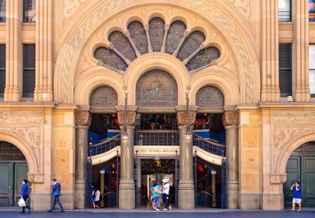 Entrance to Queen Victoria Building from George Street - Sydney, NSW, Australiaのeditorial素材