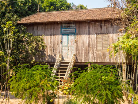 Traditional stilt house - Kampong Cham, Cambodiaのeditorial素材