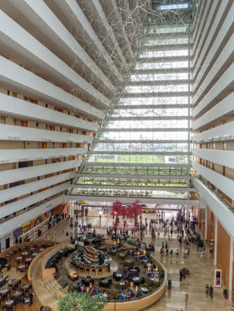 Hotel lobby of Marina Bay Sands - Singaporeのeditorial素材