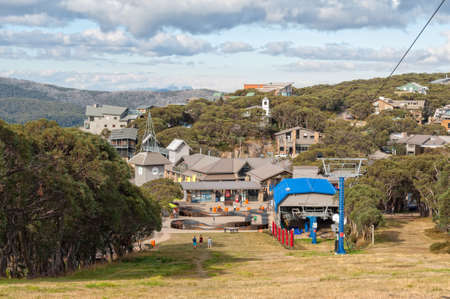 Mt Buller resort village in autumn - Mt Buller, Victoria, Australiaのeditorial素材