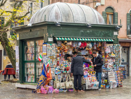 Newspapers, magazines and souvenirs on sale on Campo Santi Apostoliのeditorial素材