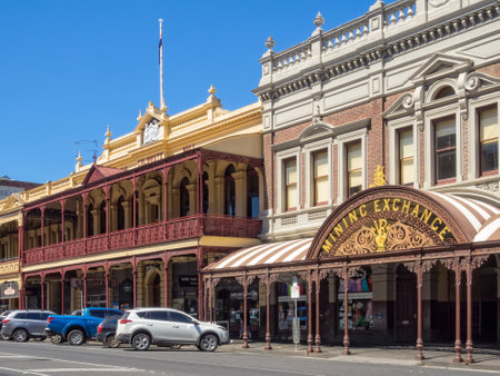 Mining Exchange and Colonists' Mall on Lydiard Street - Ballarat, Victoria, Australiaのeditorial素材