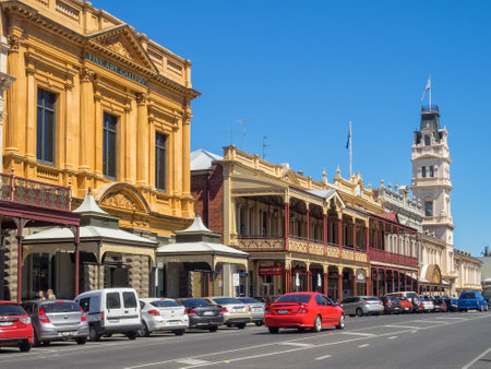 Grand old buildings in Lydiard Street - Balarat, Victoria, Australiaのeditorial素材
