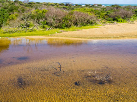 Frasers Creek close to its mouth at the Oberon Bay Campground - Wilsons Promontory, Victoria, Australiaの写真素材