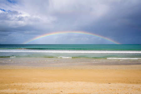Rainbow over the Bass Strait - Wye Riverの写真素材