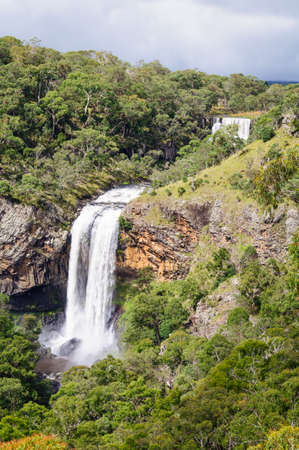 Ebor Falls is a spectacular double waterfall on the Guy Fawkes River - Dorrigo, NSW, Australiaの写真素材