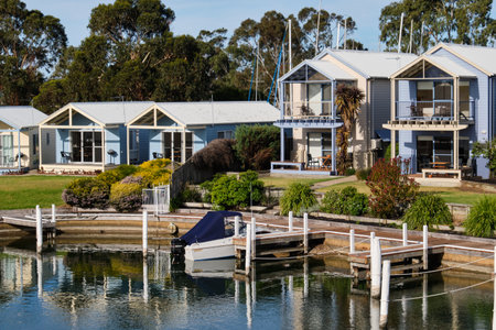Waterfront holiday units and apartments in the heart of the Gippsland Lakes - Paynesville, Victoria, Australiaのeditorial素材