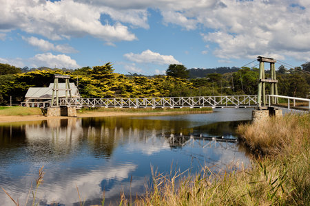 Erskine River near its mouth at the Swing Bridge - Lorne, Victoria, Australia