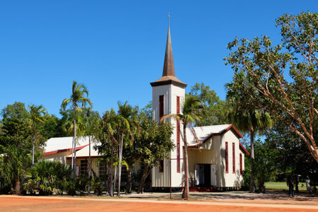 Our Lady Queen of Peace Cathedral is the main place of Catholic worship in the city - Broome, WA, Australiaの写真素材