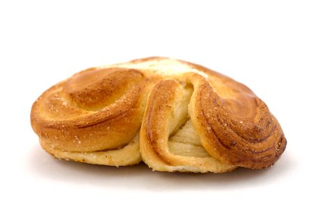 Danish pastry on white background の写真素材