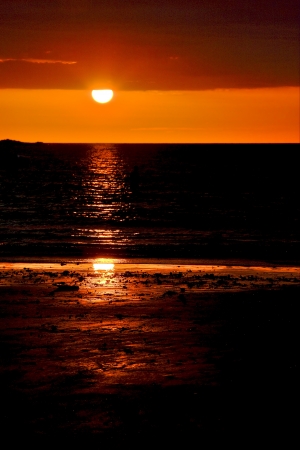 sunset in nosy be madagascarの写真素材