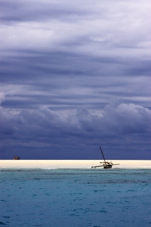 piragua in the beach of  nosy be madagascarの写真素材