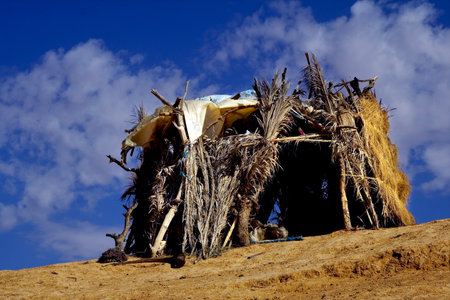 cabin in the desert of sahara,matmataの写真素材