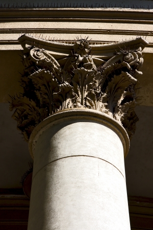 column at top in old church in the center of buenos aires argentinaの写真素材
