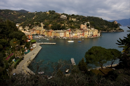 the panaoramas  in village of portofino  in the north of italy liguriaの写真素材