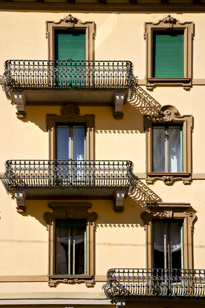 old wall and terrace in the   centre   of city lugano Switzerland Swissの写真素材