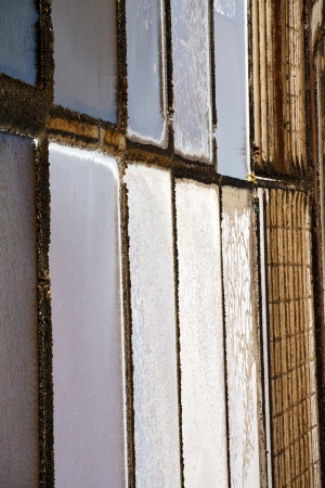 salt in  lanzarote spain musk pond rock stone sky  water  coastline and summer の写真素材