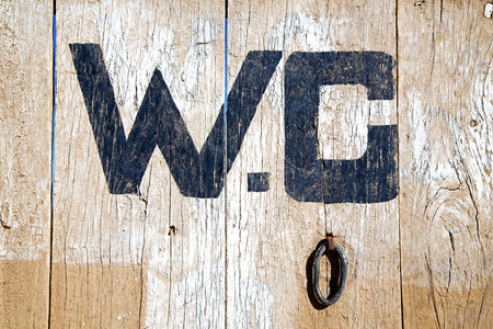 wc door in morocco africa wood brownの写真素材