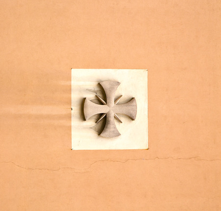 abstract cross in a  church crenna gallarate varese italyの写真素材
