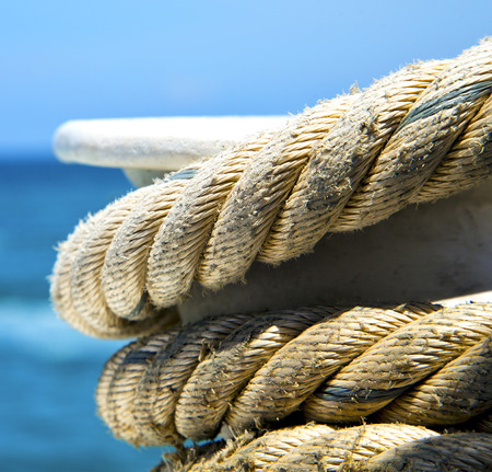 asia in the  kho tao bay isle white  ship   rope  and south china sea  anchor