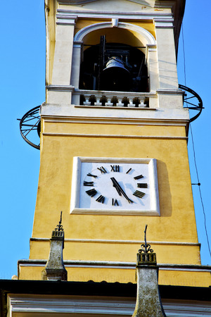 cislago    old abstract in  italy   the   wall  and church tower bell sunny day