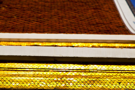 bangkok in the temple  thailand abstract cross colors roof wat  palaces   asia sky   and  colors