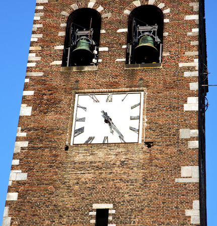 arsago seprio old abstract in  italy   the   wall  and church tower bell sunny day