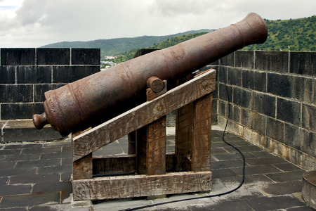 the fortification and a cannon in fort adelaide mauritiusのeditorial素材
