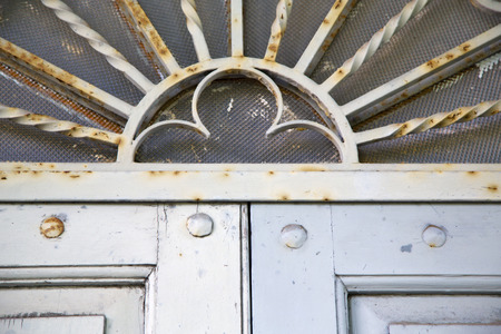 abstract  house door   in italy   lombardy   column  the milano old       closed brickのeditorial素材