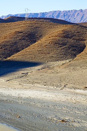 in   africa morocco the atlas dry mountain ground isolated hill valleyの写真素材