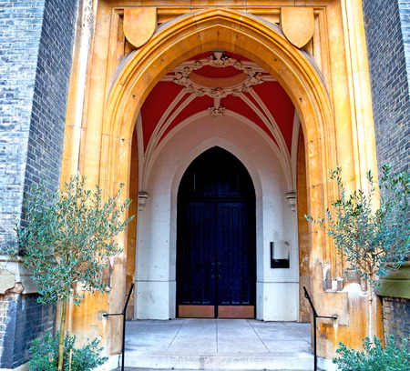 wooden parliament in london old   door and marble antique  wallの写真素材