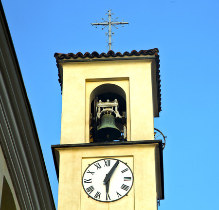 solbiate olona   old abstract in  italy   the   wall  and church tower bell sunny day