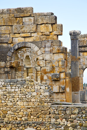 volubilis in morocco africa the old roman deteriorated monument and siteの写真素材
