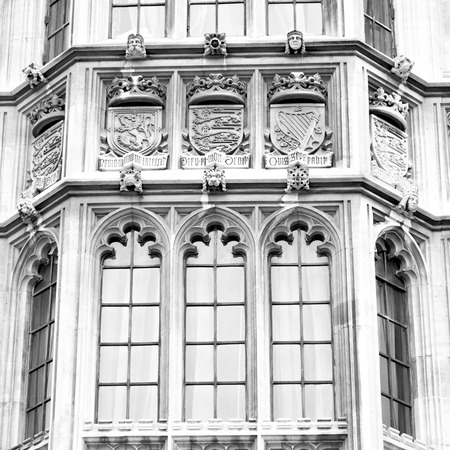 in london old historical  parliament glass    window    structure and terraceの写真素材